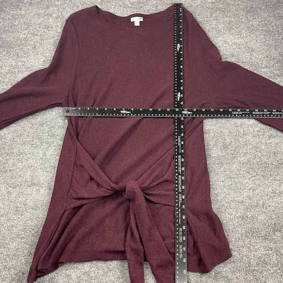 J. Jill Sweater Womens XL Red Ribbed Tunic Length Tie Front PureJill Lightweight - Picture 4 of 9